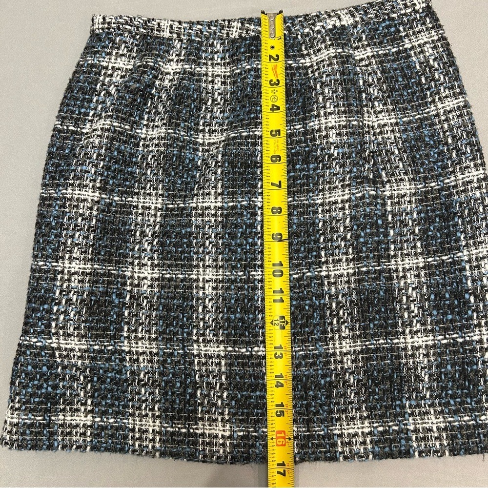 Ann Taylor LOFT Tweed  Mini Shift Skirt Forever‎ Navy Side Slit  NWOT Sz OP Twee - Picture 8 of 8